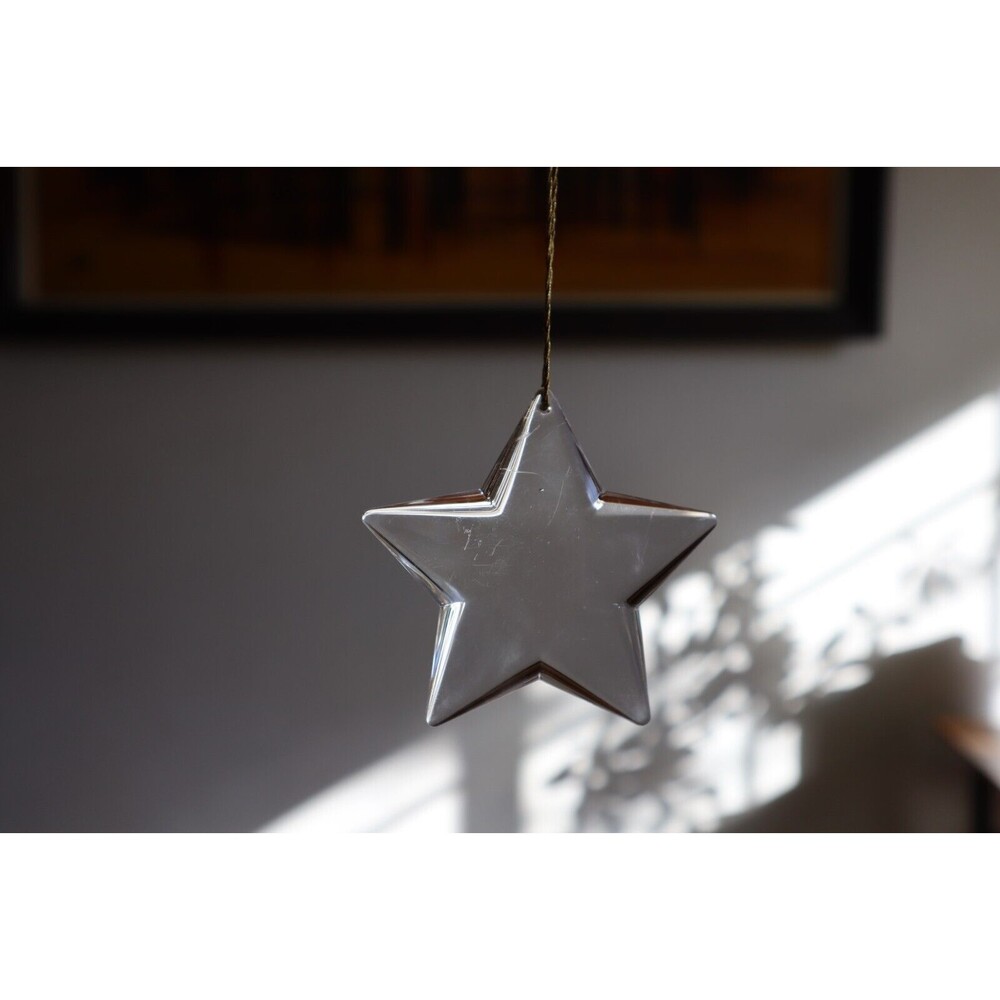 Lot of 5 Plastic Acrylic Clear Snowflake Ornaments Sun Face Celestial Sunburst - Picture 11 of 12